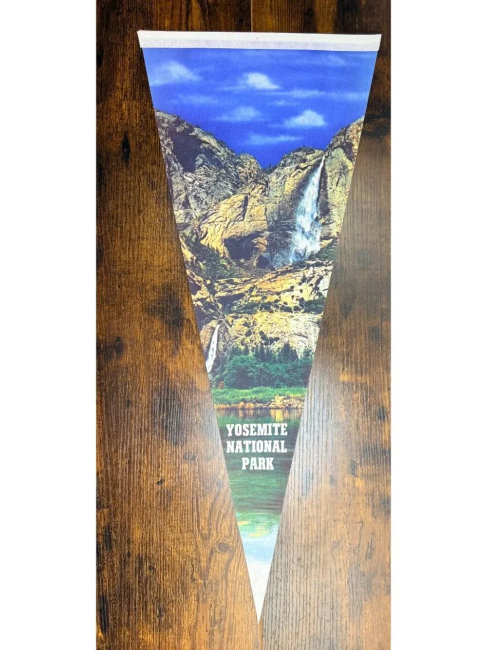 Yosemite National Park Pennant Banner With Scenic Waterfall Design 28.5 inches